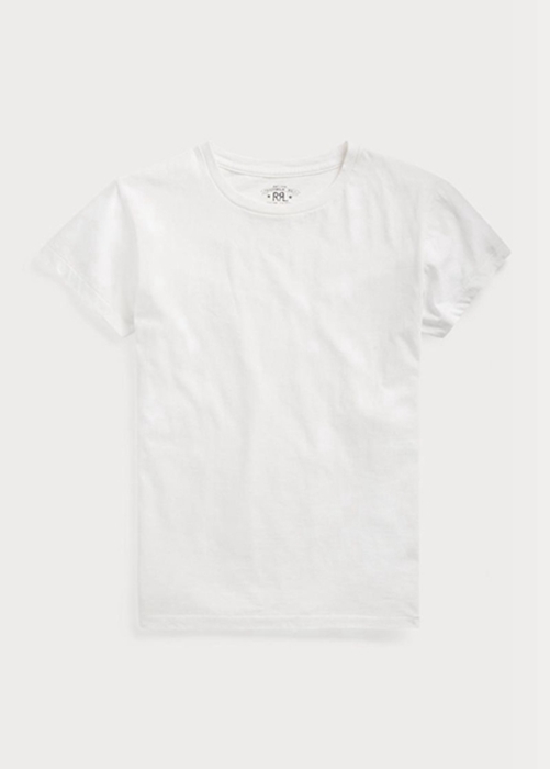 Ralph Lauren Bomull Jersey Crewneck T-shirt Dam Vita | 836790-GYH