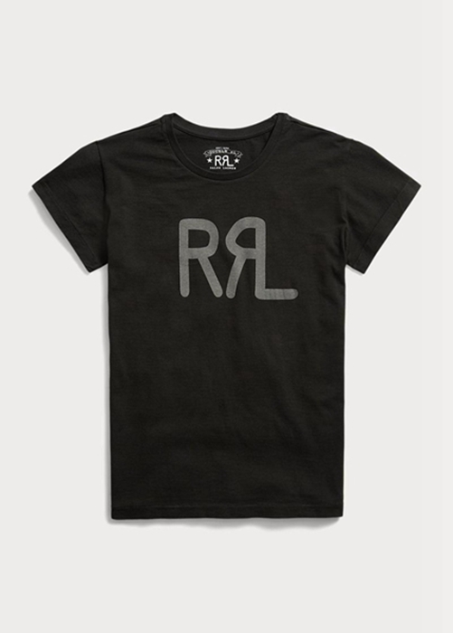 Ralph Lauren Logo Bomull Jersey T-shirt Dam Svarta | 617298-HGC