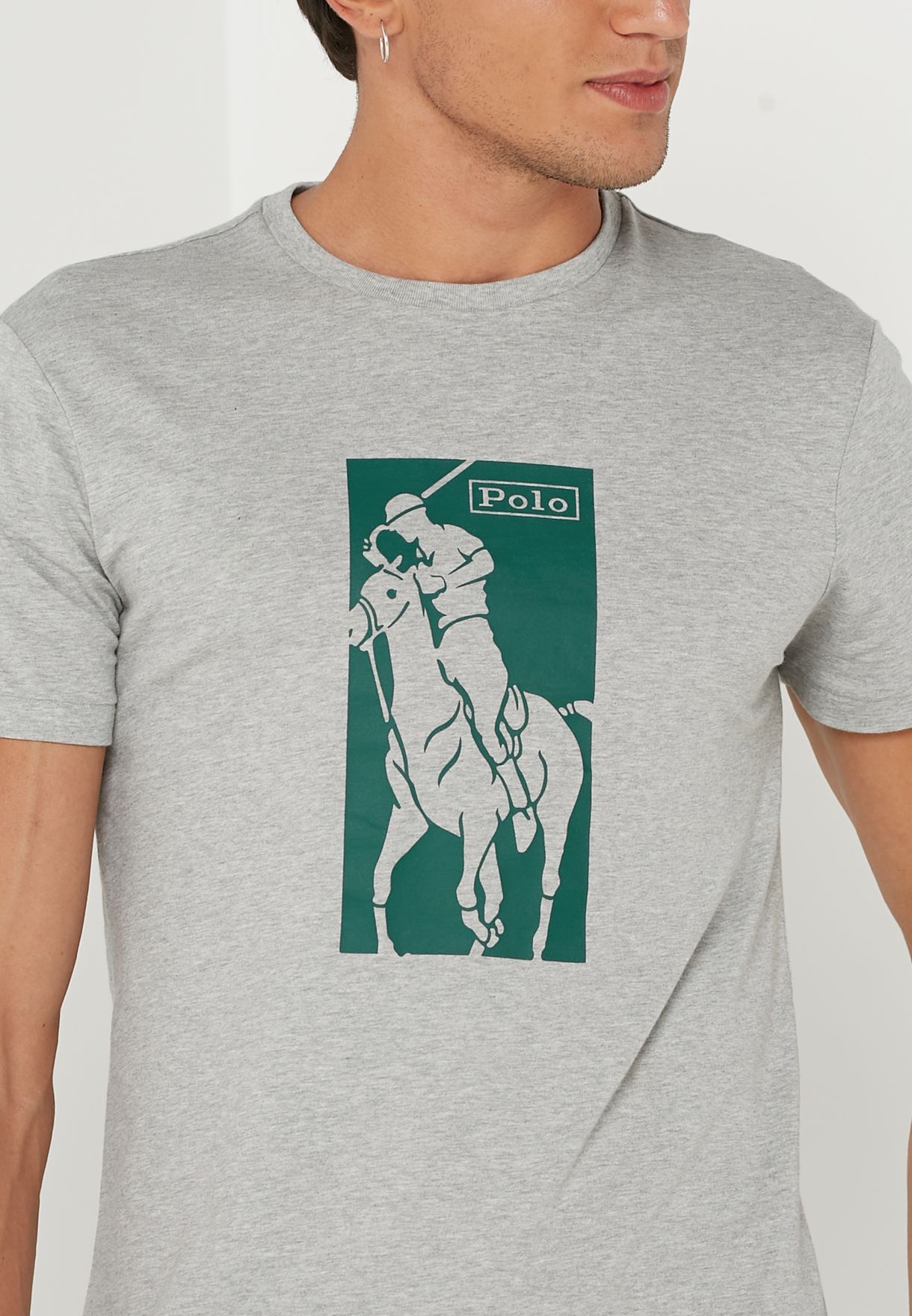 Ralph Lauren Printed Crew Neck T-shirt Herr Grå | 192385-IRE