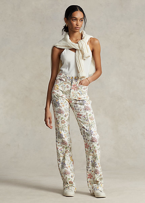 Ralph Lauren Floral-Print Jenn Flare Jeans Dam Blommiga | 698713-JBW