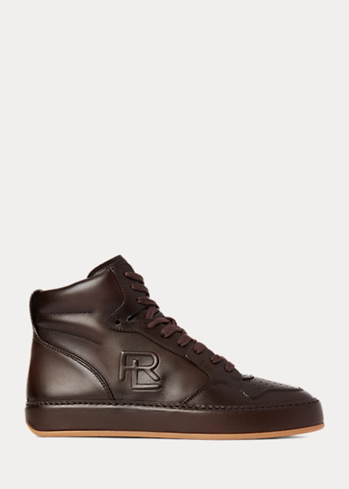 Ralph Lauren Jaemyn Calfskin High-Top Sneakers Dam Choklad | 045167-ZJL