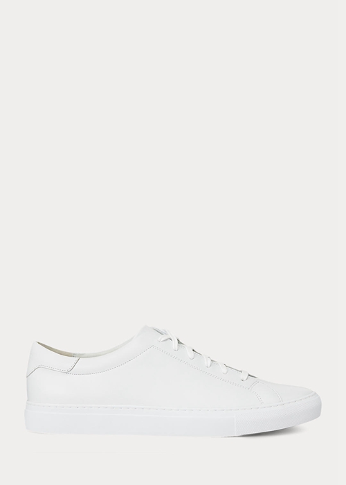 Ralph Lauren Jermain Läder Sneakers Herr Vita | 597208-ZSY
