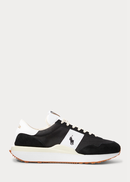 Ralph Lauren Train 89 Mocka & Oxford Sneakers Herr Svarta Vita | 490268-FUS